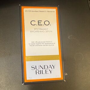 Sunday Riley C.E.O. Vitamin C Serum with Orange and White Packaging